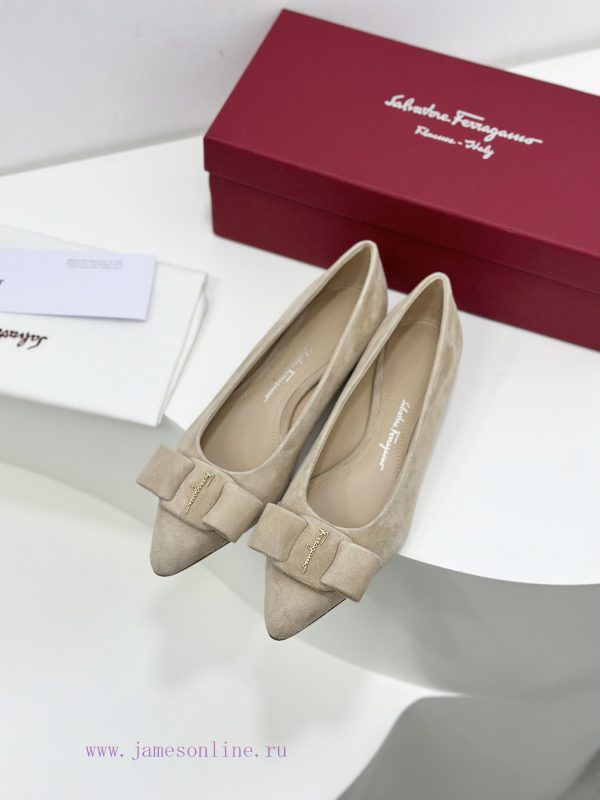 Top SF salvatore Ferraga * o ️ Ferrera * suede runway style pointed shallow mouth Viva balleezbsta7q