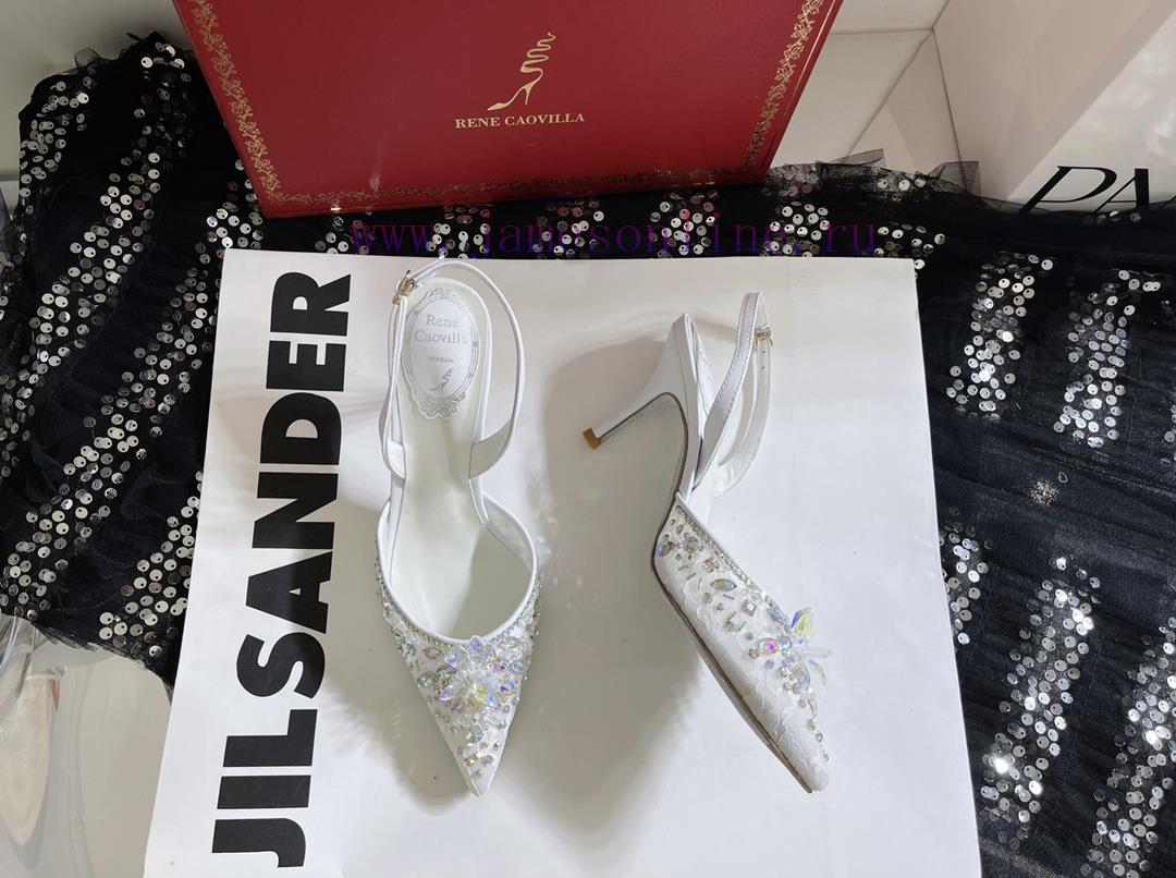 R ᴇɴᴇ C ᴀᴏᴠɪʟʟᴀ | 2023 ? Heavy Industry RC Crystal Gemstone Lace Heel Shoes Wedding Shoes Sefy86yrgb - Image 3
