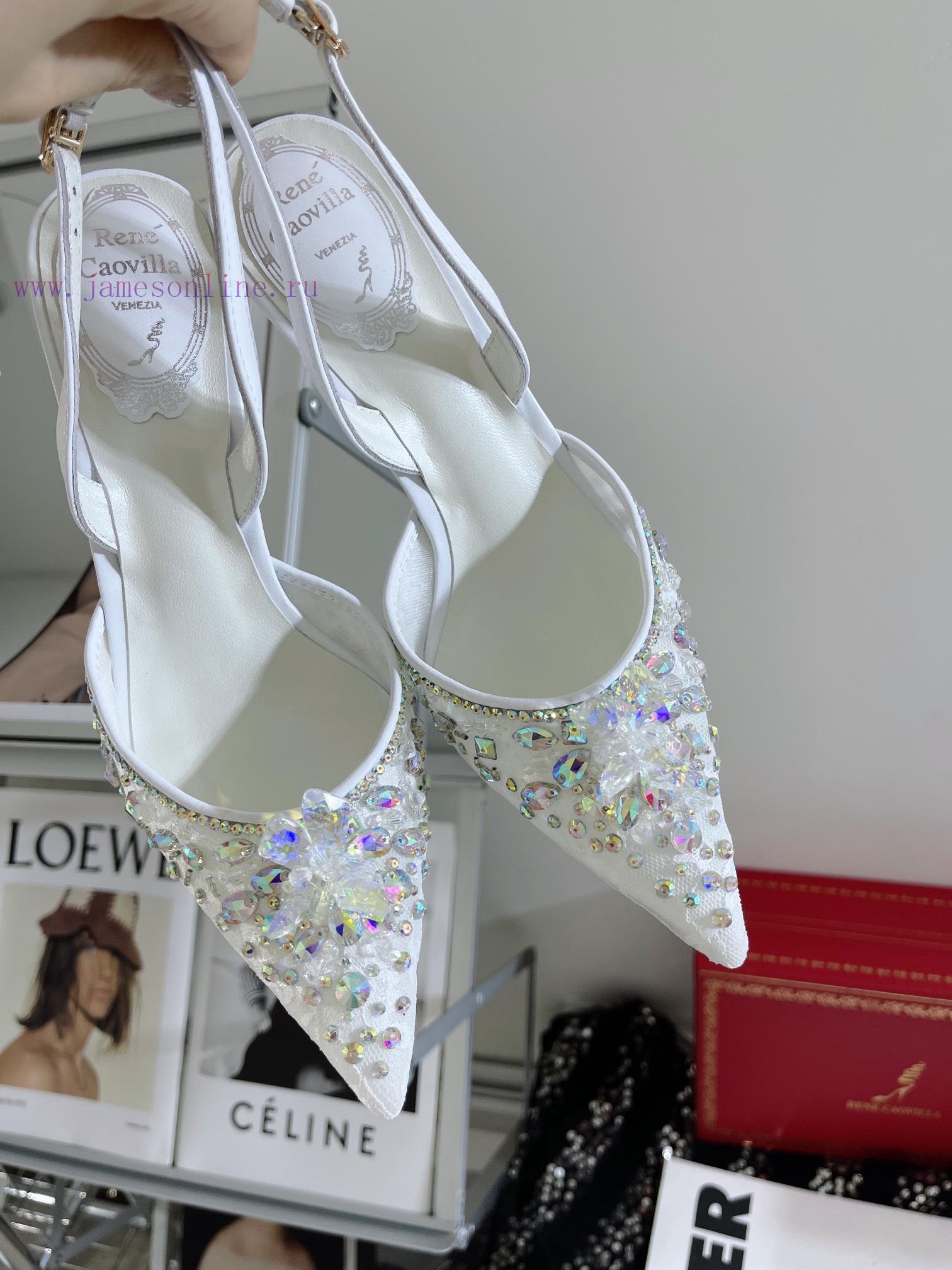 R ᴇɴᴇ C ᴀᴏᴠɪʟʟᴀ | 2023 ? Heavy Industry RC Crystal Gemstone Lace Heel Shoes Wedding Shoes Sefy86yrgb - Image 8