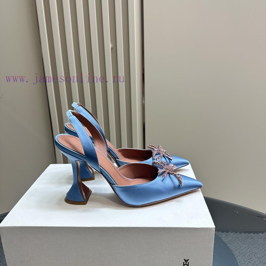 Amina Muaddi Sparkling Diamond Bow Beautiful Fashion ShoesAuthentic 11 Remastered Top Qualitr75p9378 - Image 6