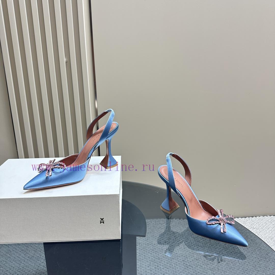 Amina Muaddi Sparkling Diamond Bow Beautiful Fashion ShoesAuthentic 11 Remastered Top Qualitr75p9378 - Image 7