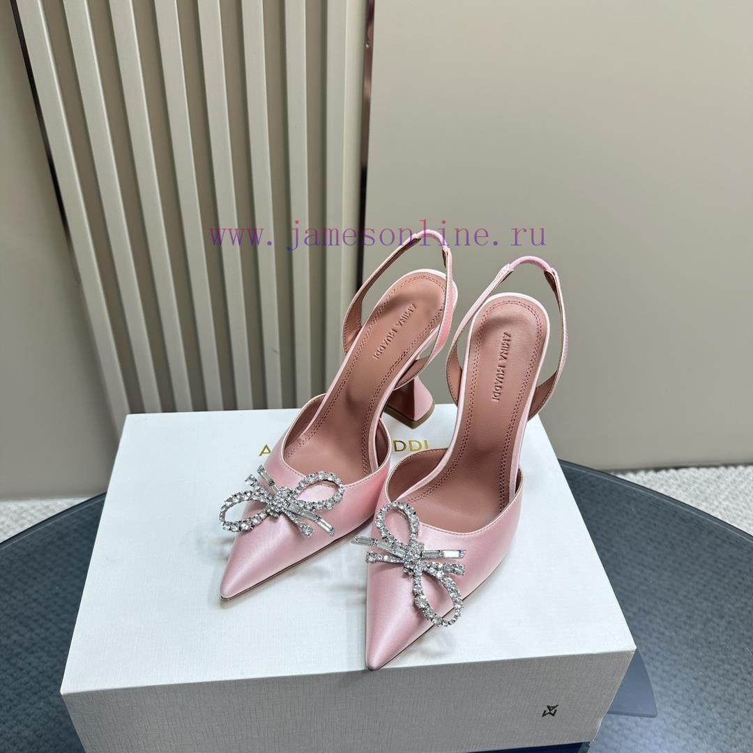 Amina Muaddi Sparkling Diamond Bow Beautiful Fashion ShoesAuthentic 11 Remastered Top Qualitpjyrszud - Image 5