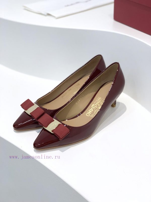 Top tierSF salvatore Ferraga * o Ferrera * Mubu buckle pointed shallow mouth patent leather gv1u2af5