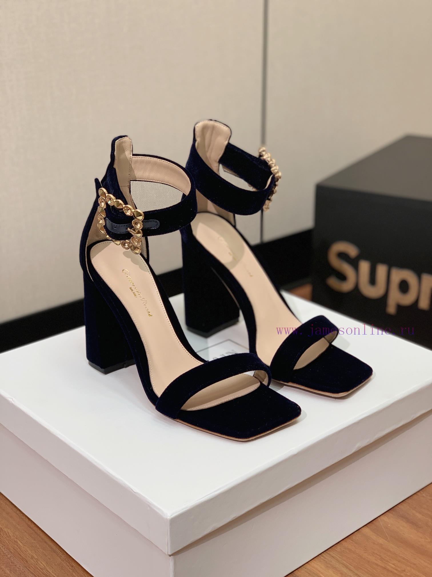 Gianvit Ross diamond buckle thick heel sandals are simple yet have other designs that perfec0bndvgq8 - Image 3