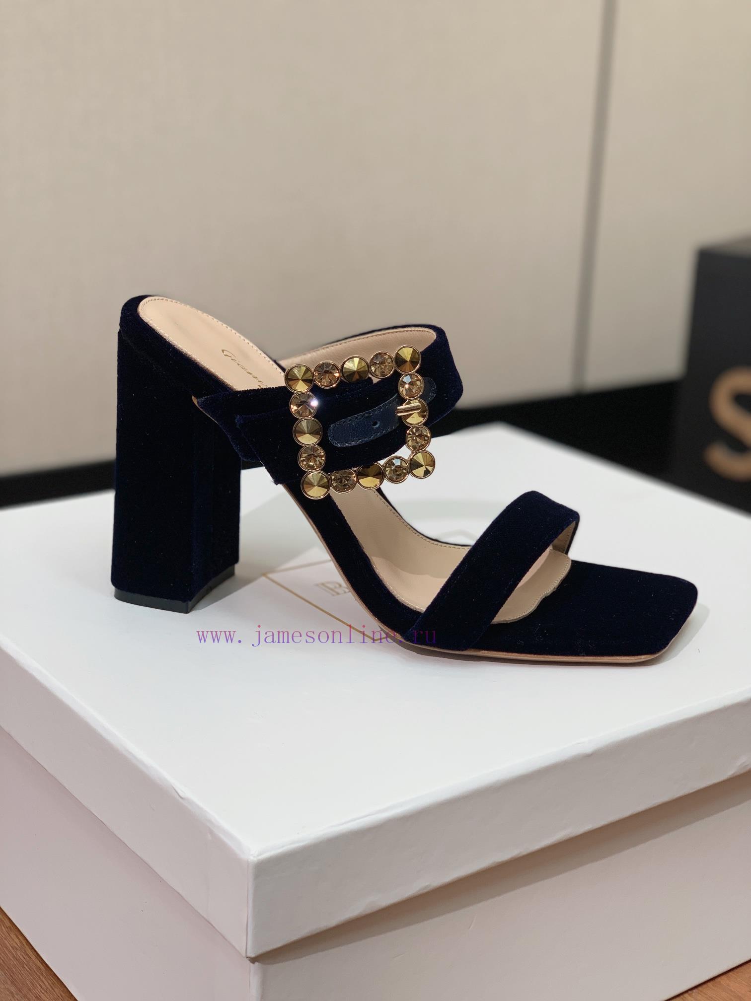 Gianvit Ross diamond buckle thick heel sandals are simple yet have other designs that perfec0bndvgq8 - Image 4