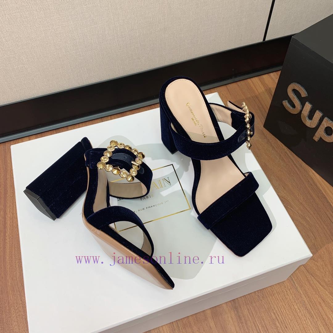 Gianvit Ross diamond buckle thick heel sandals are simple yet have other designs that perfec0bndvgq8 - Image 6