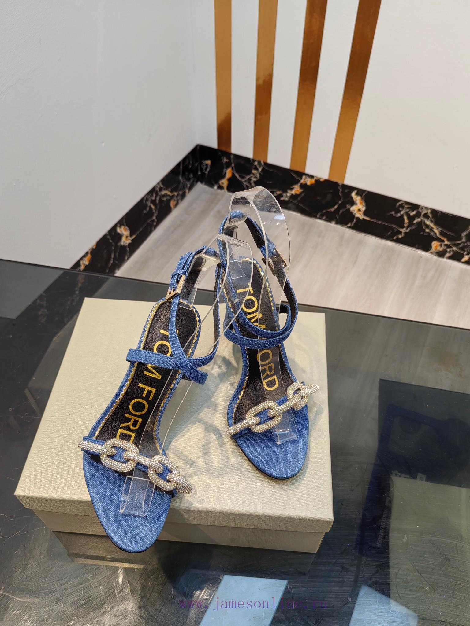 TOM FORD Top High Heel SandalsImported cowhide upperFoot pad sheepskinAAA grade original blariekitw4 - Image 9