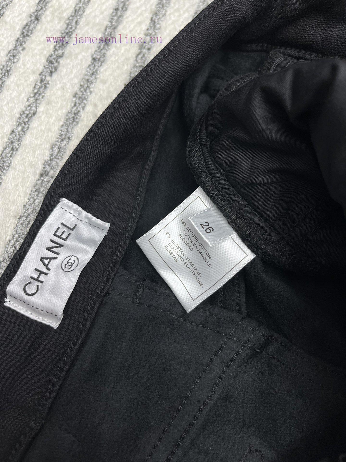 Full score Chanel * 24 autumn and winter metal chain decoration straight leg jeans mold cust tdyf0n7p - Image 5