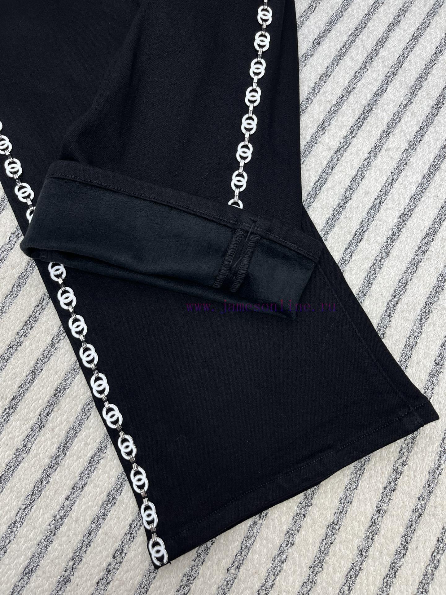 Full score Chanel * 24 autumn and winter metal chain decoration straight leg jeans mold cust tdyf0n7p - Image 6