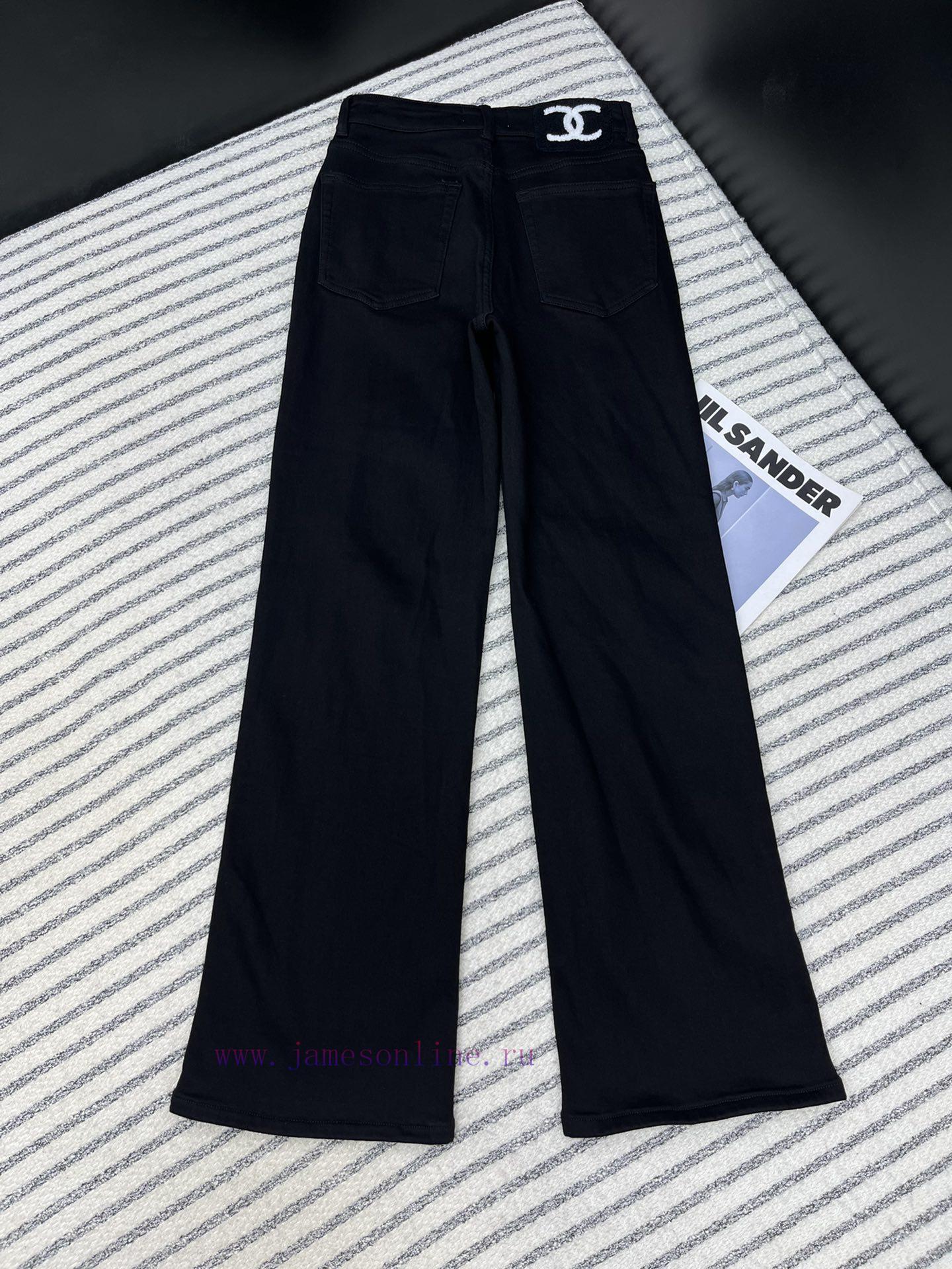 Full score Chanel * 24 autumn and winter metal chain decoration straight leg jeans mold cust tdyf0n7p - Image 7