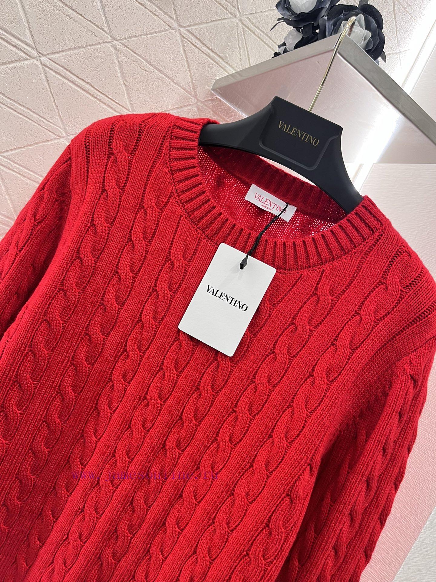 Valentino 2024 new product launchedFried Dough Twists knitting lace sleeve sweaterCustomized ewvyuf50 - Image 4