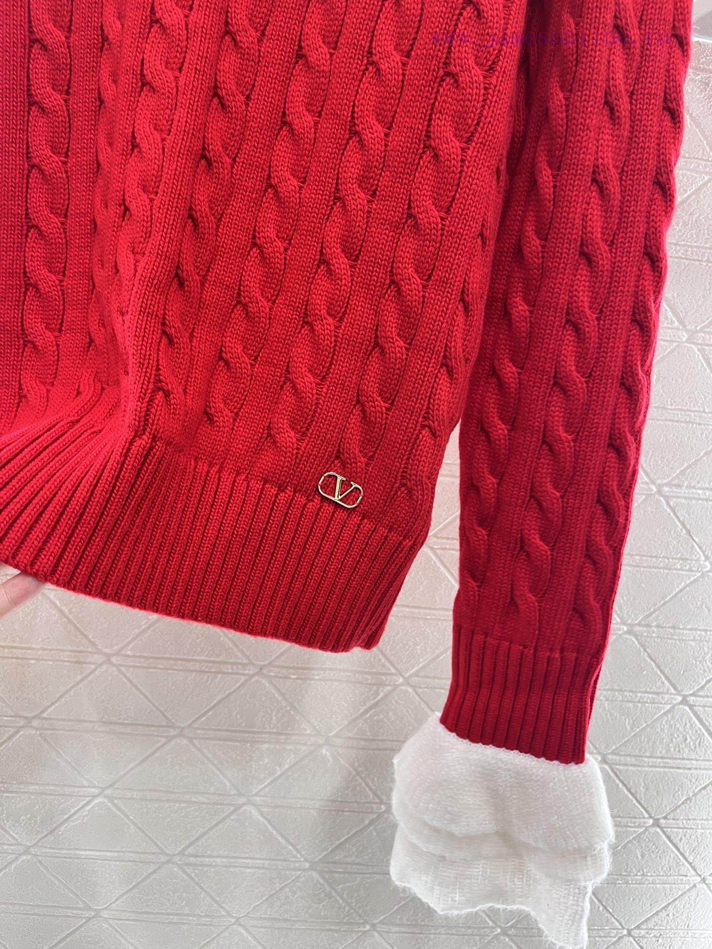 Valentino 2024 new product launchedFried Dough Twists knitting lace sleeve sweaterCustomized ewvyuf50 - Image 8