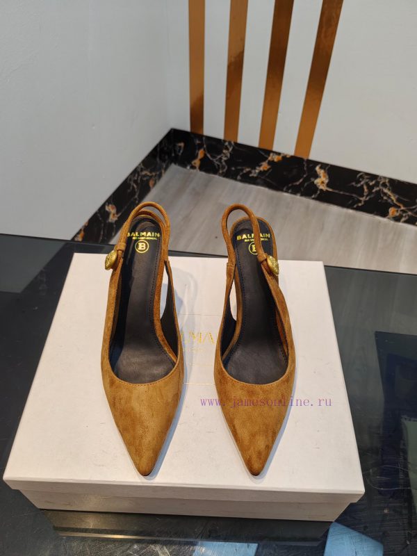 πεδιλα tigullio grinta | Come Out Balmain 2024 Spring/Summer Fashion Original Metal Buckle High Heel Back Empty SandalsB 0ch15i6x | yokono μποτες e shop