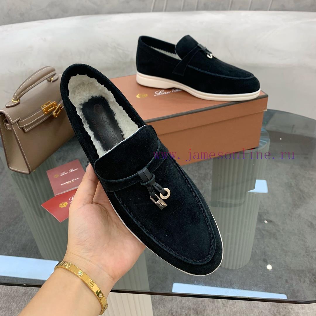 παντόφλες ορθοπαιδικες | Loro Piana Lambhair Loafers Italy's Top Cashmere Retro Elegant Low-key Luxury Fashion Practical ka10bau2 | κοκκινα μποτακια 2018 - Image 6
