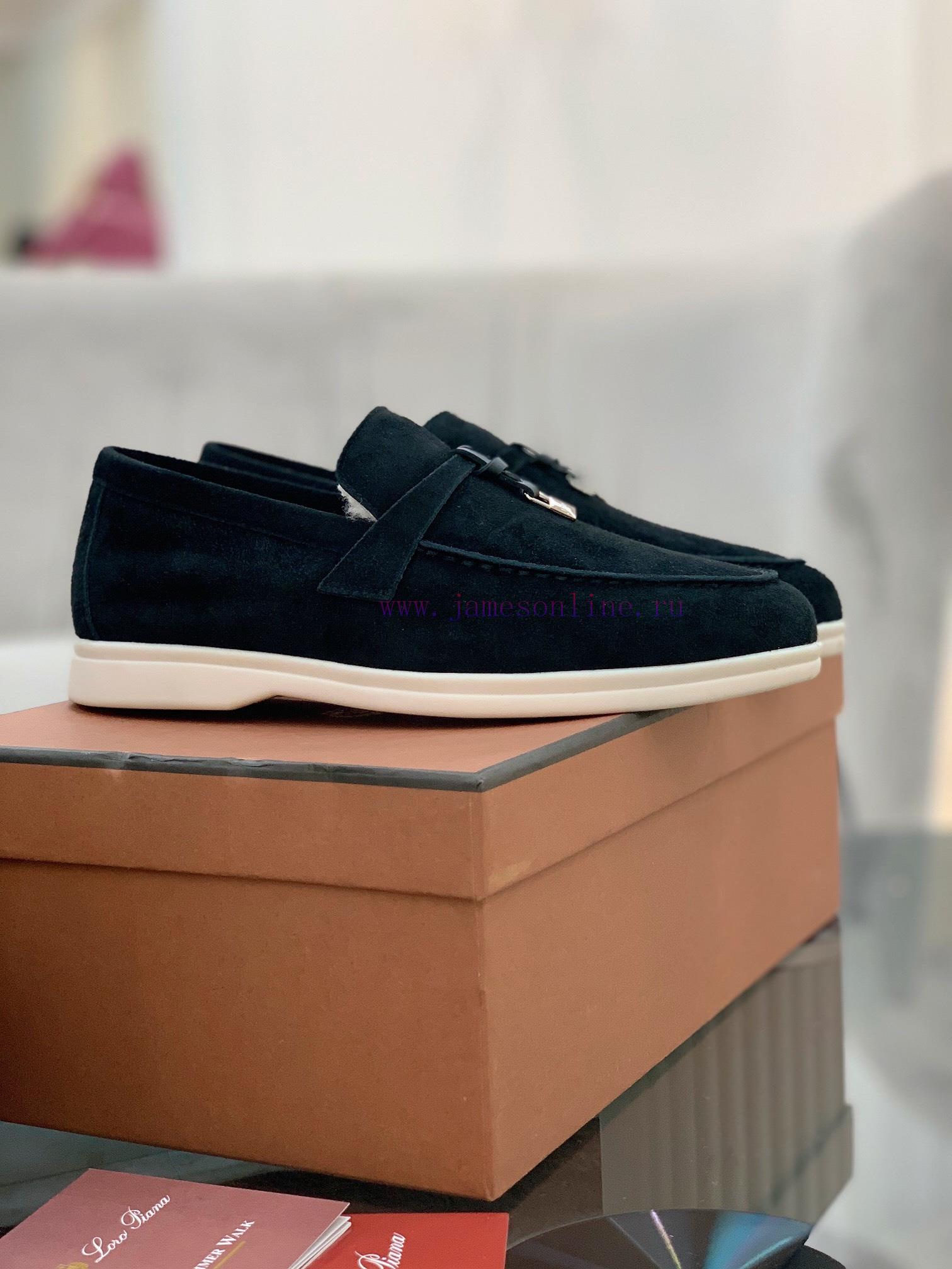 παντόφλες ορθοπαιδικες | Loro Piana Lambhair Loafers Italy's Top Cashmere Retro Elegant Low-key Luxury Fashion Practical ka10bau2 | κοκκινα μποτακια 2018 - Image 8
