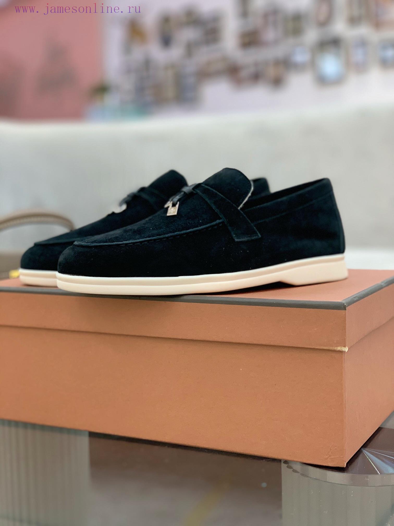 παντόφλες ορθοπαιδικες | Loro Piana Lambhair Loafers Italy's Top Cashmere Retro Elegant Low-key Luxury Fashion Practical ka10bau2 | κοκκινα μποτακια 2018 - Image 9