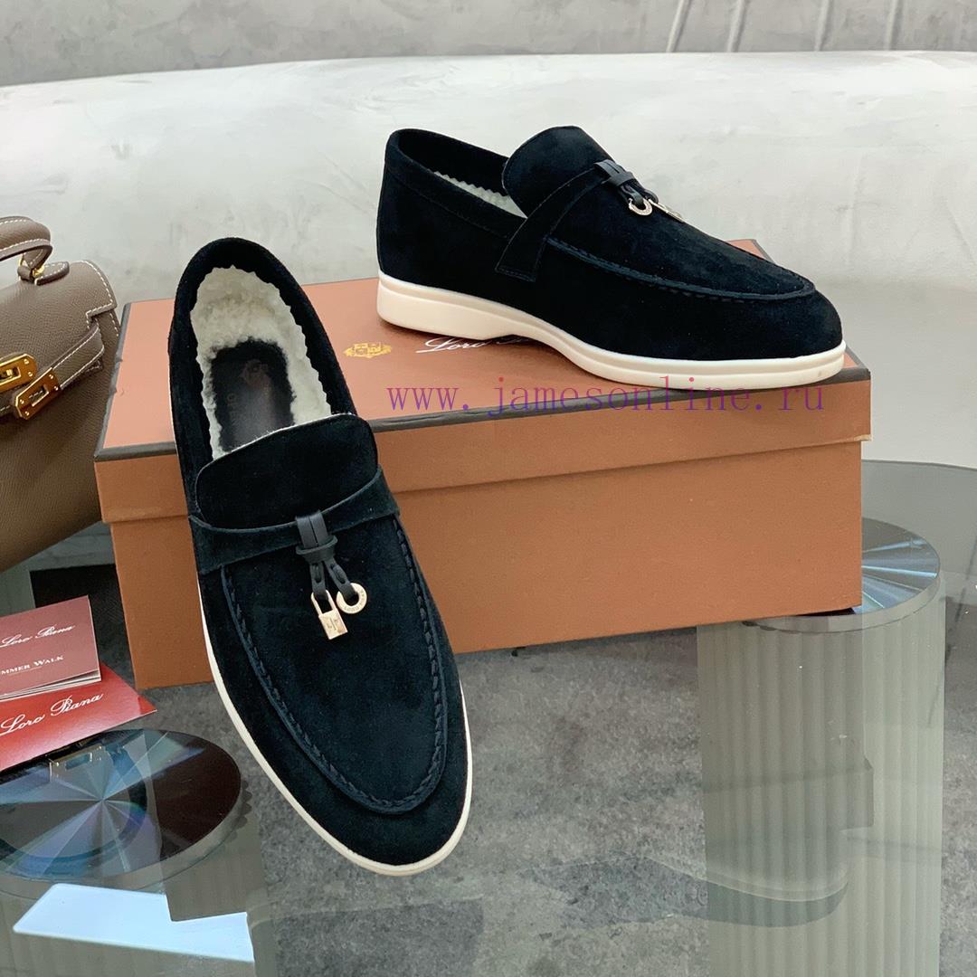 παντόφλες ορθοπαιδικες | Loro Piana Lambhair Loafers Italy's Top Cashmere Retro Elegant Low-key Luxury Fashion Practical ka10bau2 | κοκκινα μποτακια 2018 - Image 10