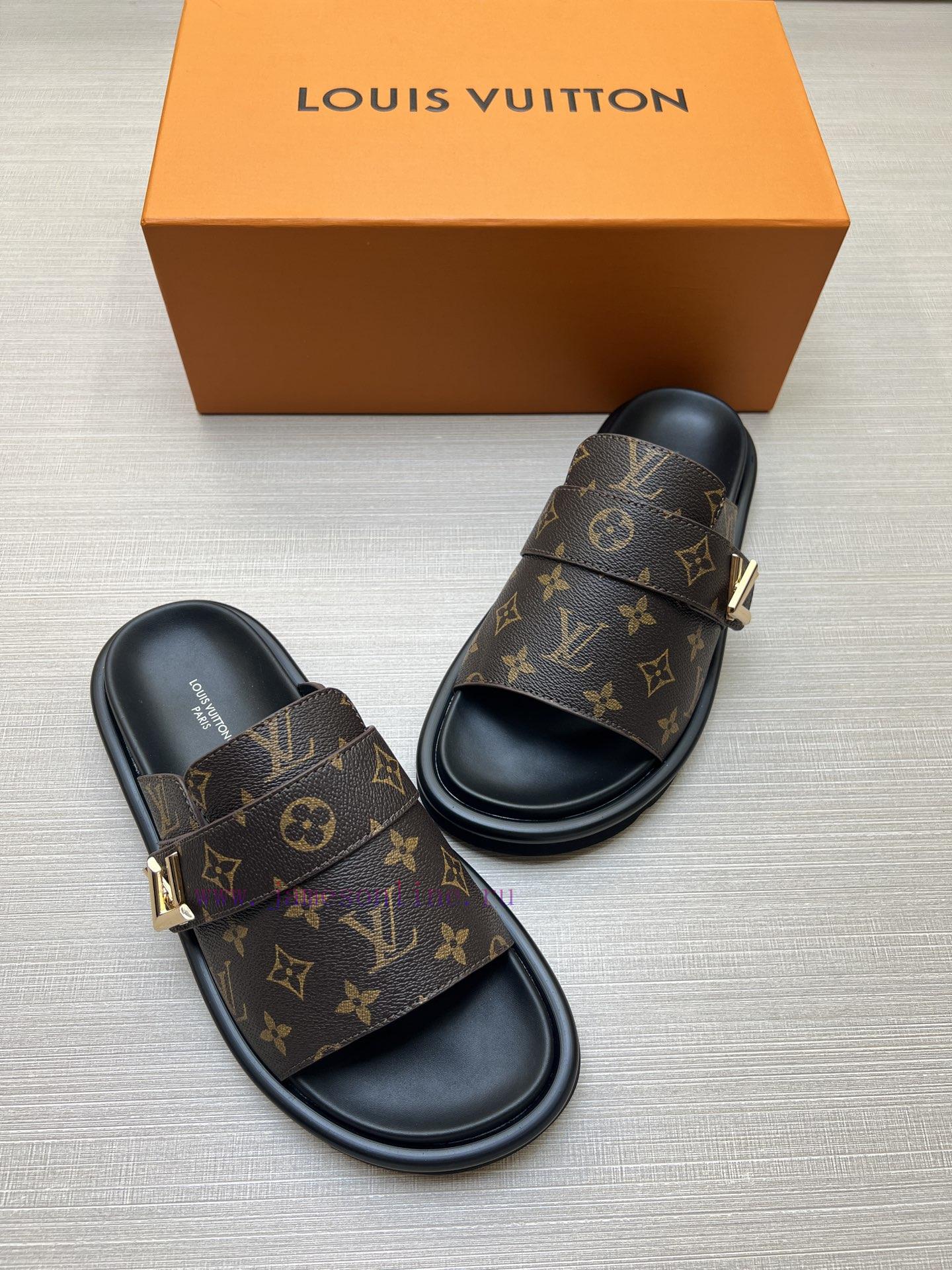 ασημι πεδιλα με κοντο ντακουνι | LOUIS VUITTON LV Printed Men's And Women's Slippers Are Popular On The Market. The Drawer Box P vaidql20 | atlanta footwear παπουτσια - Image 3