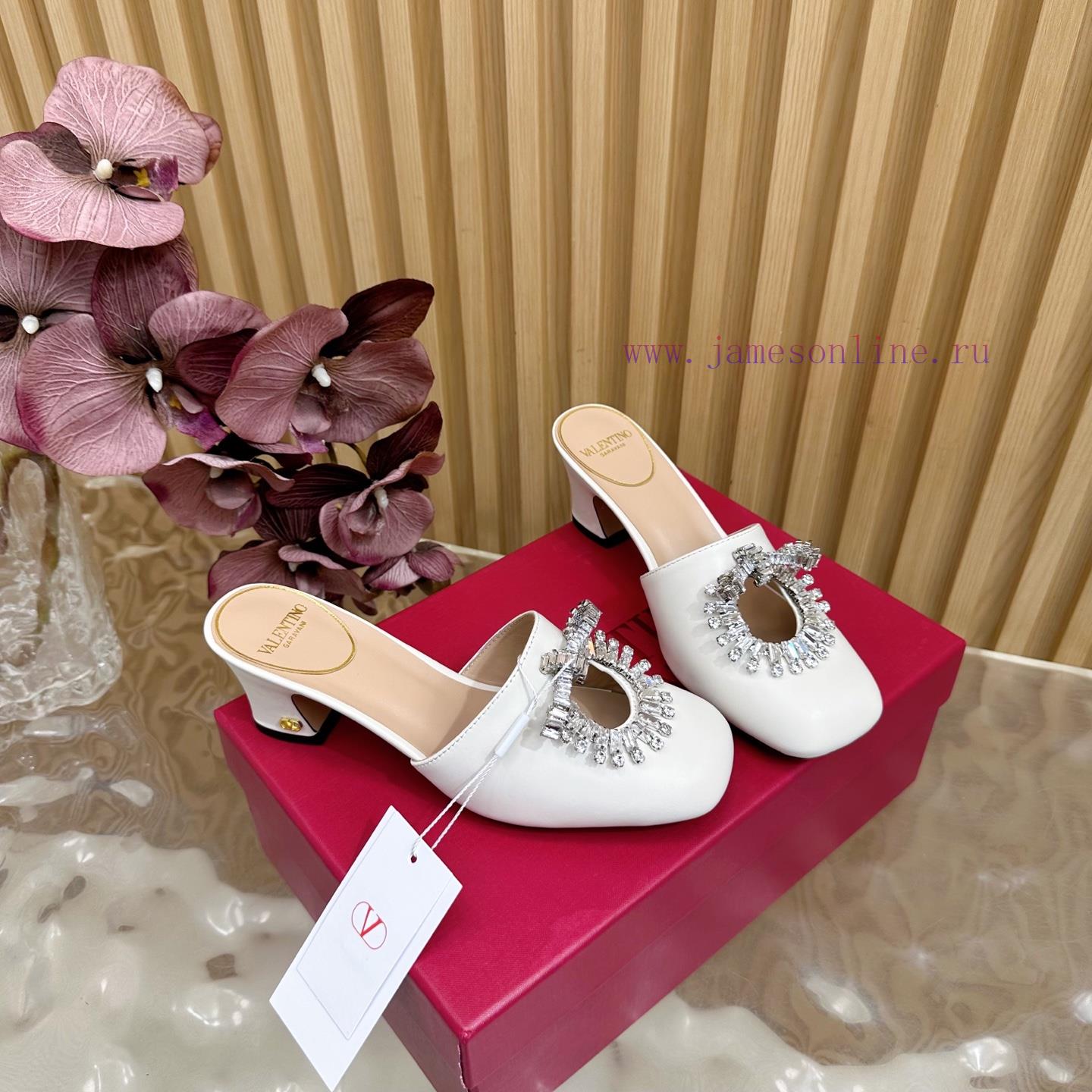 παιδικα παπουτσια για αγορια voi noi | 2025 Fashion Show | Valentino Crystal Coarse Heel Half Dragged High Heel Sandals With Beautiful pruv8c5t | νακ μποτακια γυναικεια - Image 4