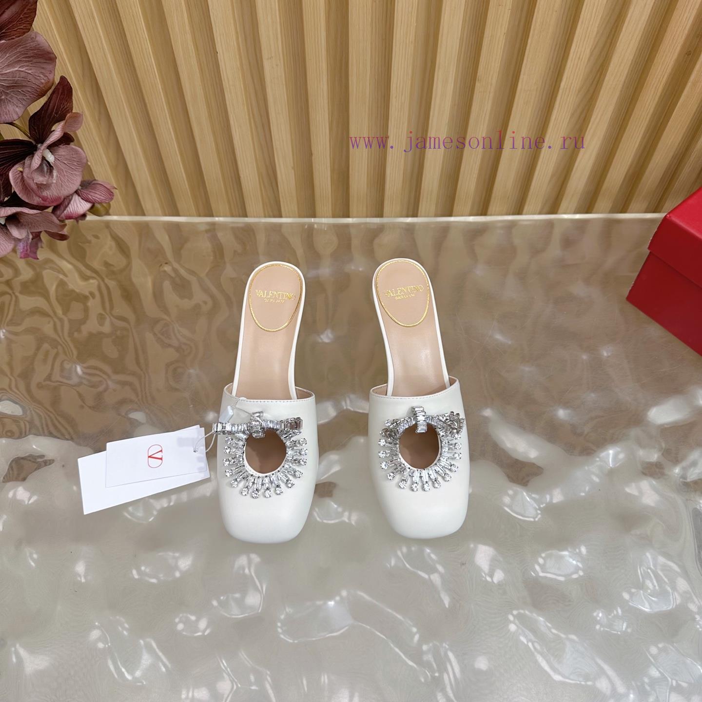 παιδικα παπουτσια για αγορια voi noi | 2025 Fashion Show | Valentino Crystal Coarse Heel Half Dragged High Heel Sandals With Beautiful pruv8c5t | νακ μποτακια γυναικεια - Image 5